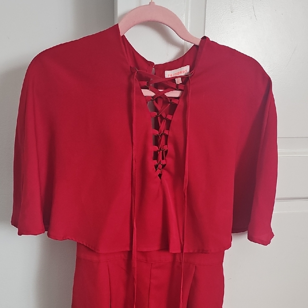 Re:named Vibrant Red Cape With Shors